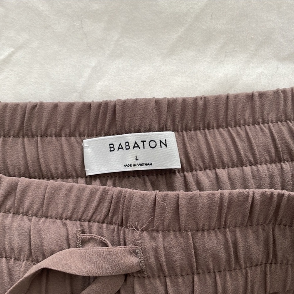 Aritzia Babaton Luiz Brown Tan Wide-Leg Culottes Cropped High Waist Pants L - Picture 4 of 5